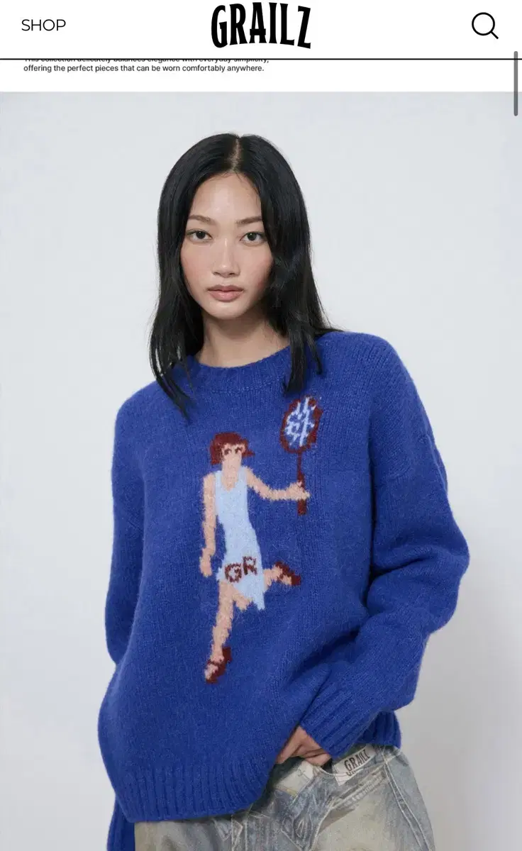 그레일즈 TENNIS GIRL MOHAIR KNIT [BLUE]